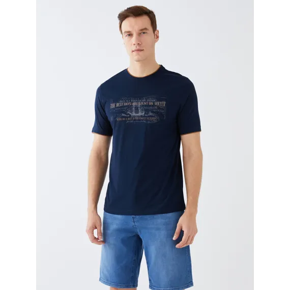 Футболка LC Waikiki, Цвет: Темно-синий, Размер: 2XL, изображение 3