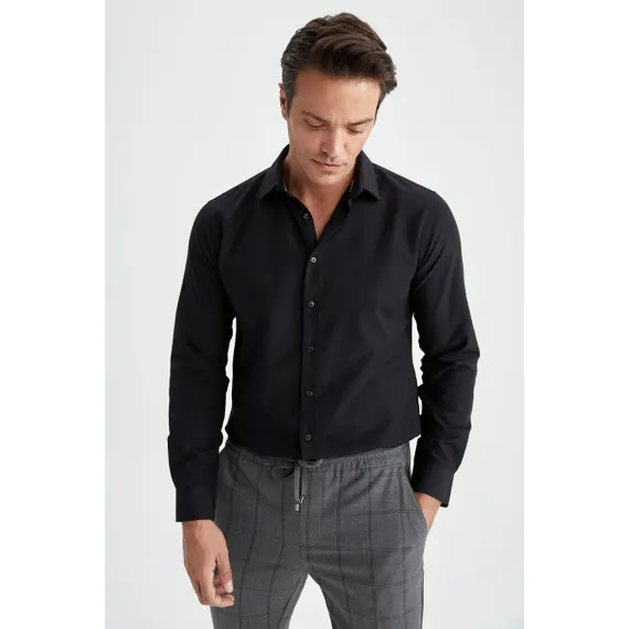 Рубашка DeFacto, Цвет: Черный, Размер: M, изображение 3