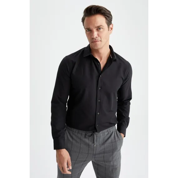 Рубашка DeFacto, Цвет: Черный, Размер: M