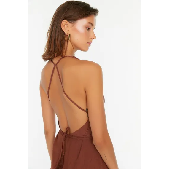 Пляжное платье TRENDYOLMILLA, Цвет: Коричневый, Размер: 40, изображение 4