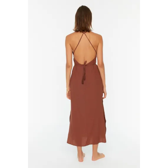 Пляжное платье TRENDYOLMILLA, Цвет: Коричневый, Размер: 40, изображение 3