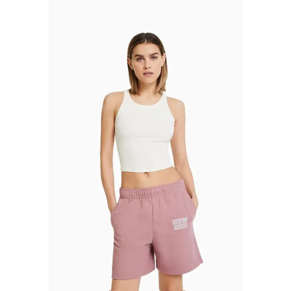 Шорты BERSHKA, Цвет: Розовый, Размер: L