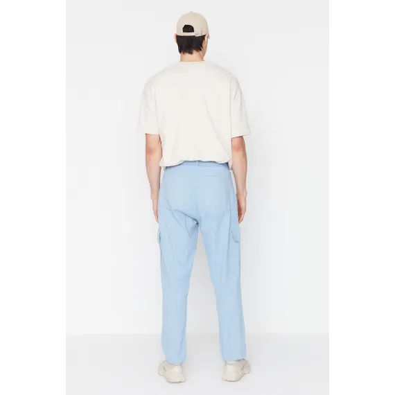 Брюки TRENDYOL MAN, Цвет: Голубой, Размер: XL, изображение 4
