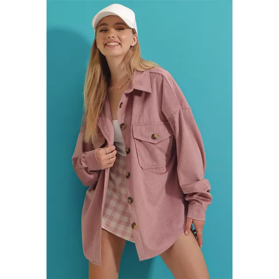 Рубашка Trend Alaçatı Stili, Цвет: Розовый, Размер: L, изображение 5