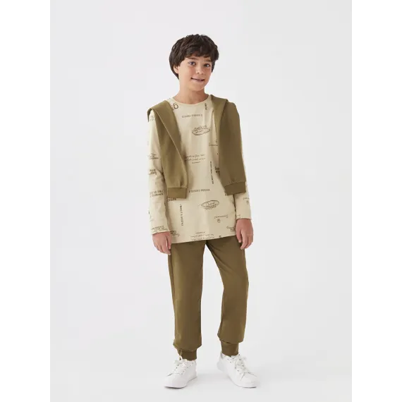 Футболка с длинным рукавом LC Waikiki, Цвет: Бежевый, Размер: 10-11 лет