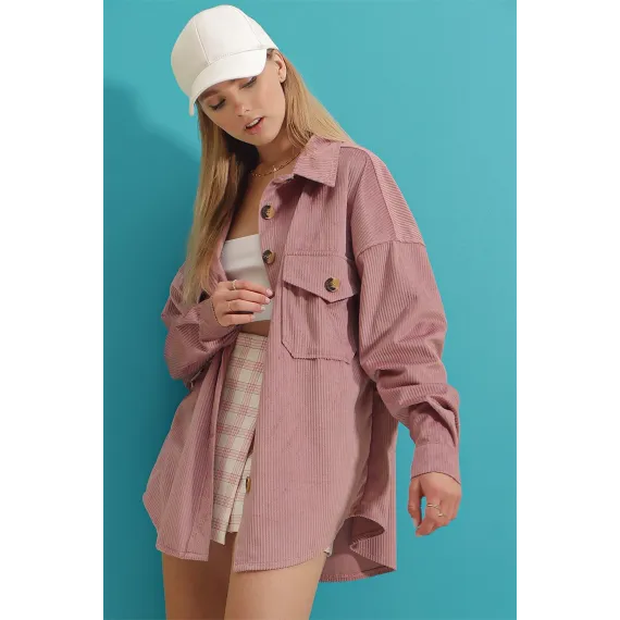 Рубашка Trend Alaçatı Stili, Цвет: Розовый, Размер: S, изображение 3