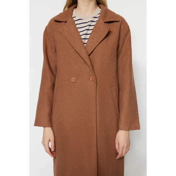 Пальто TRENDYOL MODEST, Цвет: Коричневый, Размер: 40, изображение 3