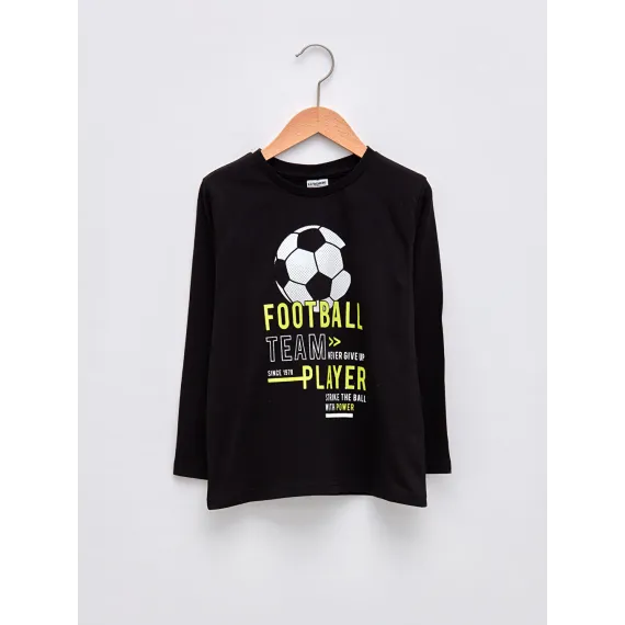 Kiçi çagalar üçin uzyn ýeňli futbolka LC Waikiki, Reňk: Gara, Ölçeg: 3-4 ýaş