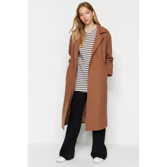 Zenanlar üçin palto TRENDYOL MODEST, Reňk: Goňur, Ölçeg: 36