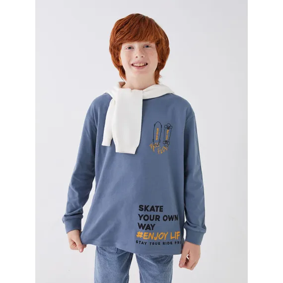 Футболка с длинным рукавом LC Waikiki, Цвет: Индиго, Размер: 12-13 лет