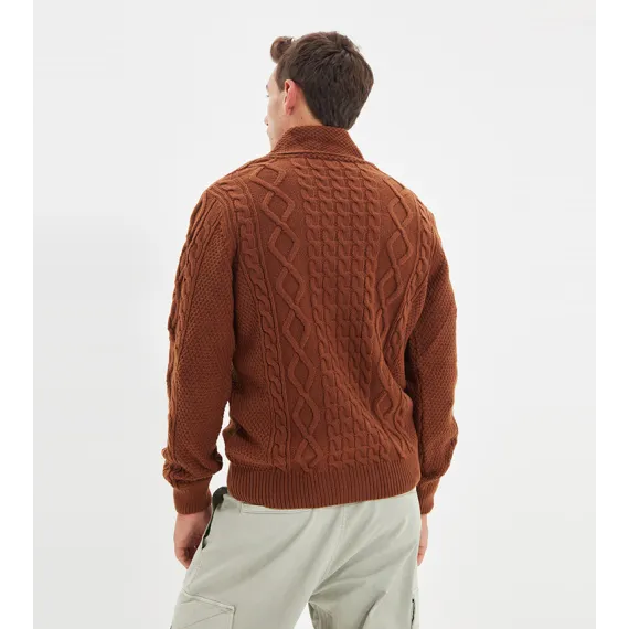 Кардиган TRENDYOL MAN, Цвет: Коричневый, Размер: S, изображение 4