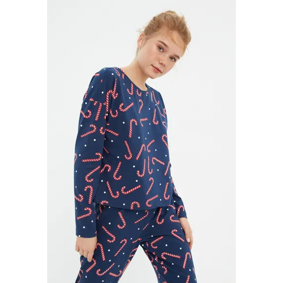Zenan pižama komplekti TRENDYOLMILLA, Reňk: Goýy gök, Ölçeg: XL, 3 image