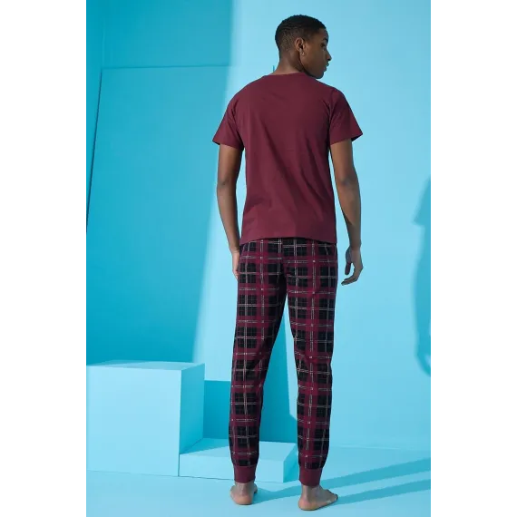 Пижамный комплект Pijamaevi, Цвет: Бордовый, Размер: XL, изображение 5
