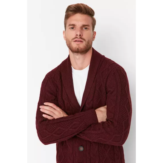 Кардиган TRENDYOL MAN, Цвет: Бордовый, Размер: M