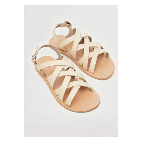 Gyz sandaly MANGO Kids, Reňk: Bež, Ölçeg: 31