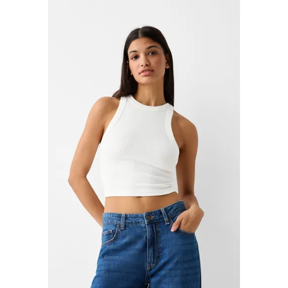 Топ BERSHKA, Цвет: Белый, Размер: M
