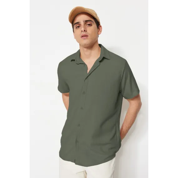 Рубашка TRENDYOL MAN, Цвет: Хаки, Размер: 2XL, изображение 2