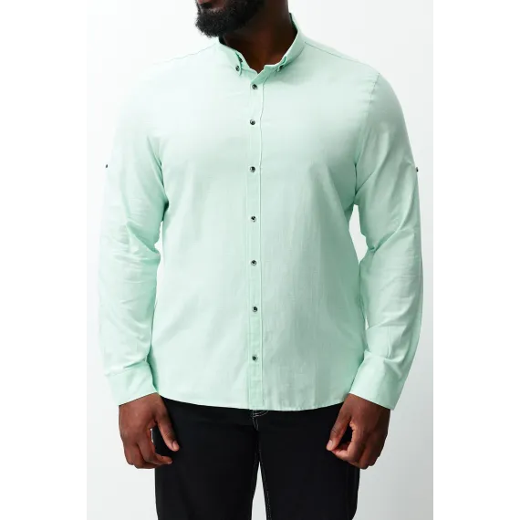 Erkek köýnegi TRENDYOL MAN, Reňk: Ýaşyl, Ölçeg: 4XL, 3 image