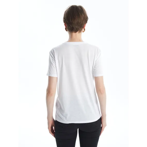 Zenanlar üçin futbolka LC Waikiki, Reňk: Ak, Ölçeg: 2XL, 5 image