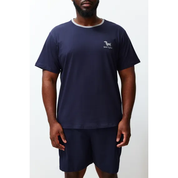 Пижамный комплект TRENDYOL MAN, Цвет: Темно-синий, Размер: 3XL, изображение 3