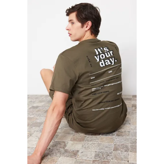 Pižama komplekti TRENDYOL MAN, Reňk: Haki, Ölçeg: 2XL, 4 image