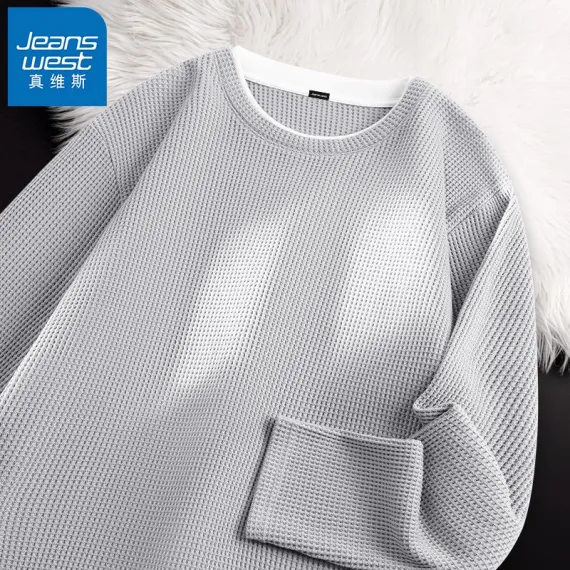 Мужской свитер длинным рукавом, весенняя модель Jeanswest, Reňk: Çal, Ölçeg: M