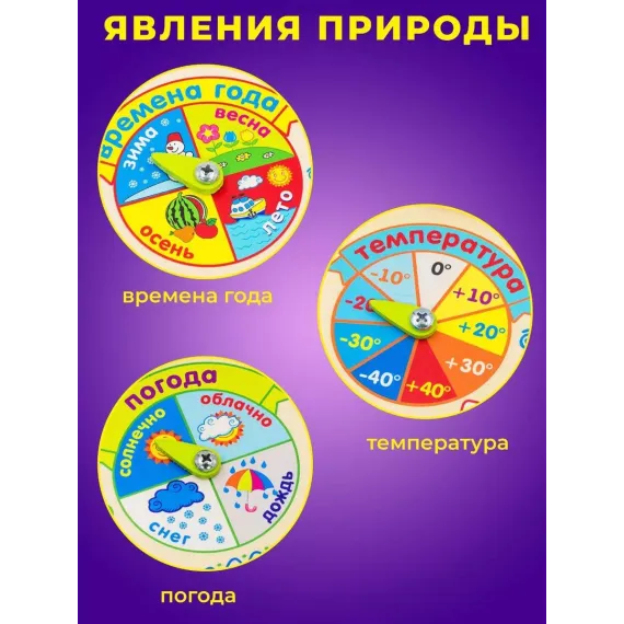 Многофункциональный обучающий бизиборд-календарь Алатойс: Времена года, месяцы, дни недели, часы и погода Alatoys, изображение 4