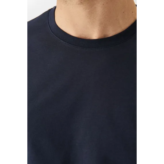 Мужская футболка Slim Fit с круглым вырезом, базовый дизайн ALTINYILDIZ CLASSICS, Reňk: Goýy gök, Ölçeg: S, 5 image