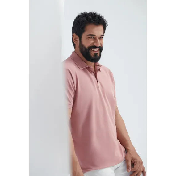 Мужская футболка с поло воротником, Slim Fit, узкая посадка, не мнется ALTINYILDIZ CLASSICS, Reňk: Gülgüne, Ölçeg: S