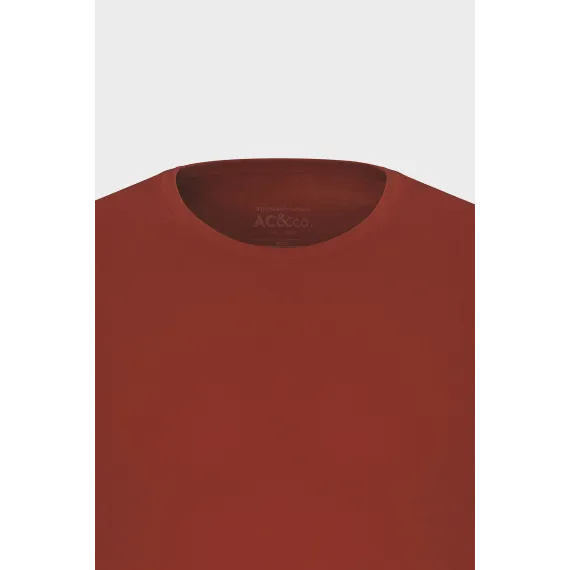 Мужская футболка Slim Fit с круглым вырезом, базовый дизайн ALTINYILDIZ CLASSICS, Reňk: Çuňňur gyzyl , Ölçeg: L, 8 image