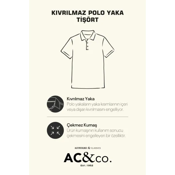 Мужская хлопковая футболка Slim Fit с отложным воротником, не мнется ALTINYILDIZ CLASSICS, Reňk: Ak, Ölçeg: XL, 4 image