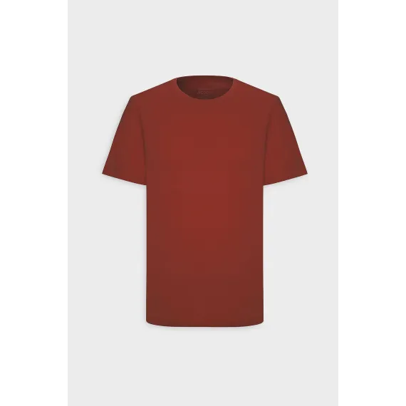 Мужская футболка Slim Fit с круглым вырезом, базовый дизайн ALTINYILDIZ CLASSICS, Reňk: Çuňňur gyzyl , Ölçeg: L, 7 image