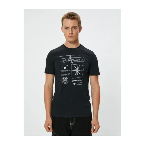 Футболка Koton, Цвет: Черный, Размер: 2XL, изображение 3