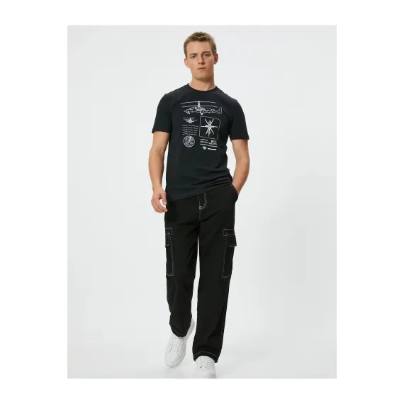 Футболка Koton, Цвет: Черный, Размер: 2XL, изображение 2