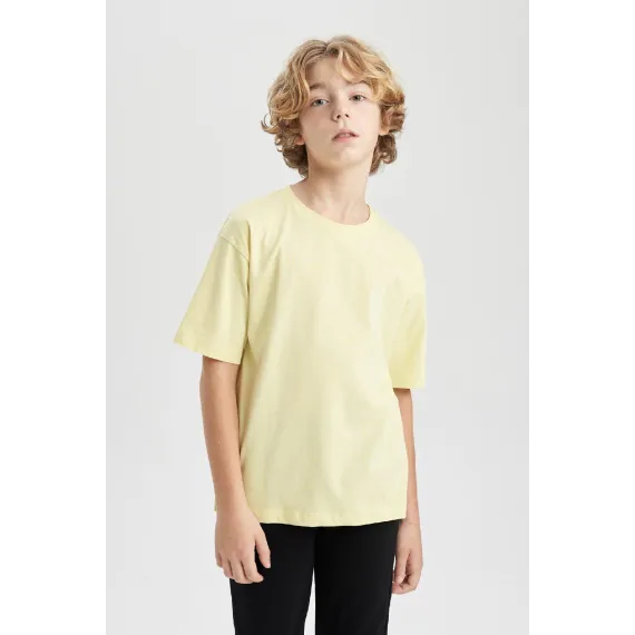 Футболка Oversize с круглым вырезом DeFacto, Цвет: Желтый, Размер: 5-6 лет