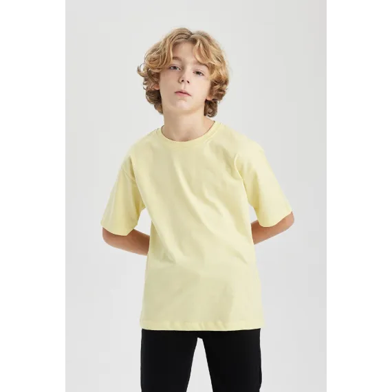 Футболка Oversize с круглым вырезом DeFacto, Цвет: Желтый, Размер: 13-14 лет, изображение 4