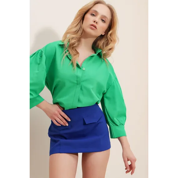 Блузка Trend Alaçatı Stili, Reňk: Ýaşyl, Ölçeg: M