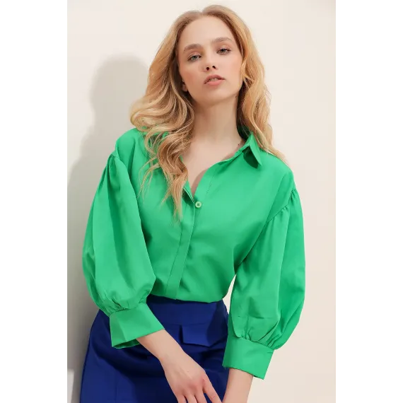 Блузка Trend Alaçatı Stili, Reňk: Ýaşyl, Ölçeg: M, 2 image