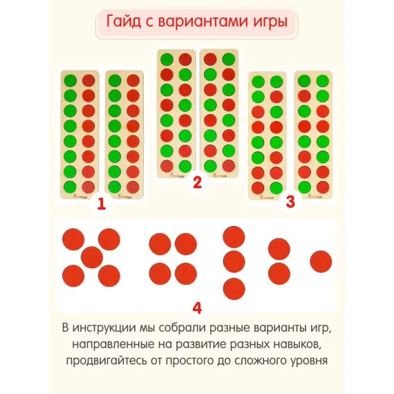 Развивающий логопедический набор Пальцеходы: двухцветные досочки с фишками для тренировки речи, памяти и моторики Alatoys, изображение 5