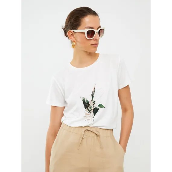 Футболка LC Waikiki, Reňk: Экрю, Ölçeg: XL, 3 image
