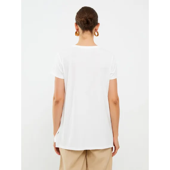 Футболка LC Waikiki, Reňk: Экрю, Ölçeg: XL, 5 image