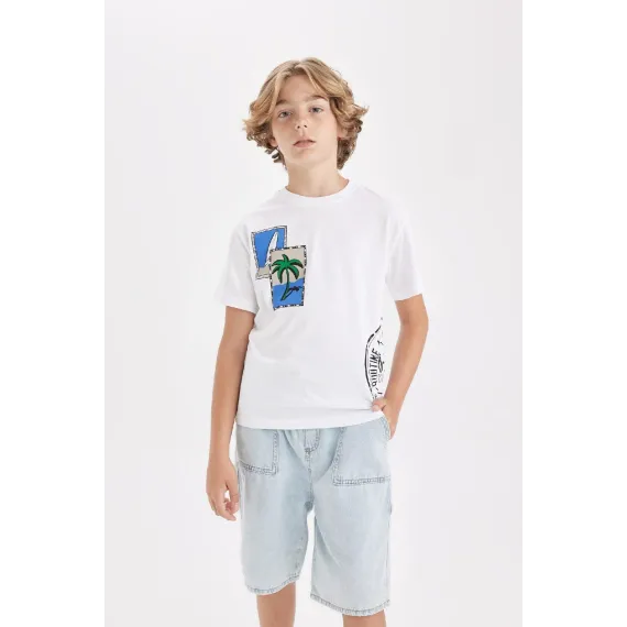 Футболка DeFacto, Цвет: Белый, Размер: 9-10 лет, изображение 3