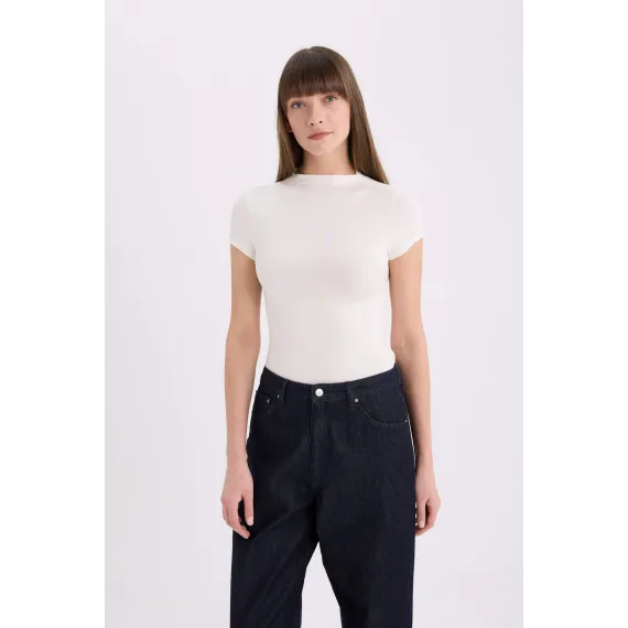 Футболка DeFacto, Reňk: Экрю, Ölçeg: XL, 2 image