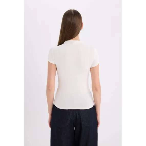 Футболка DeFacto, Reňk: Экрю, Ölçeg: XL, 4 image