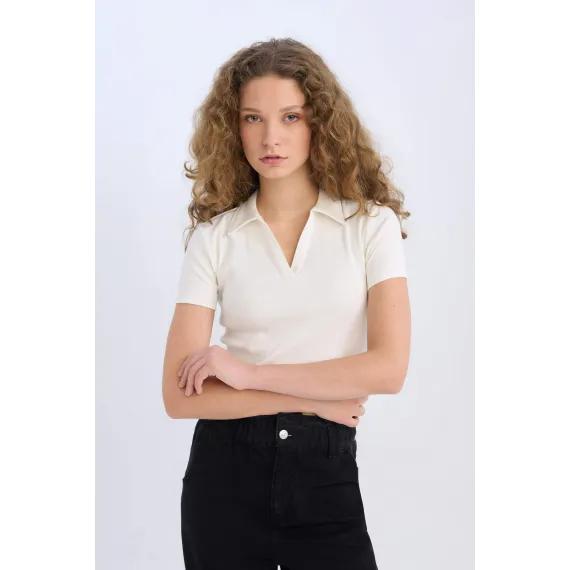Футболка DeFacto, Reňk: Ak, Ölçeg: 2XL, 3 image