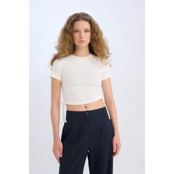 Футболка DeFacto, Reňk: Ak, Ölçeg: 2XL, 4 image
