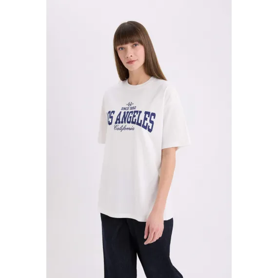 Футболка DeFacto, Цвет: Экрю, Размер: 2XL, изображение 3