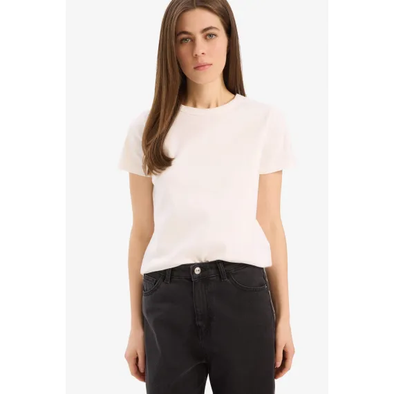 Футболка DeFacto, Reňk: Экрю, Ölçeg: 2XL