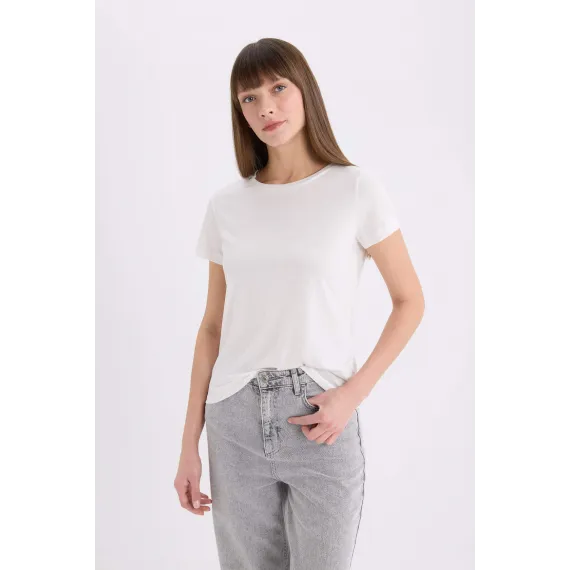 Футболка DeFacto, Reňk: Экрю, Ölçeg: 2XL