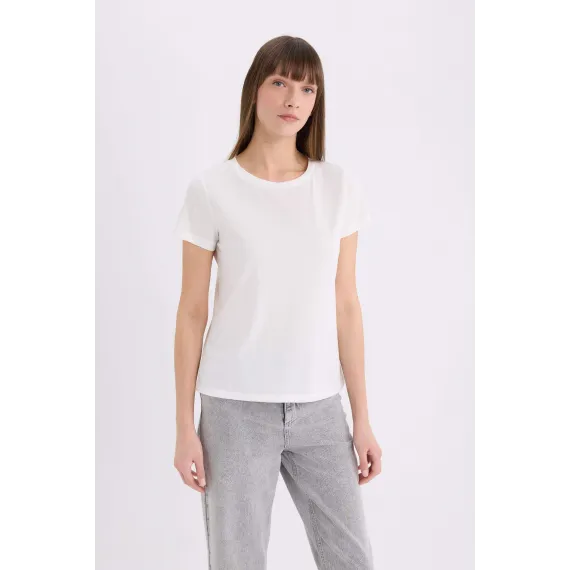 Футболка DeFacto, Reňk: Экрю, Ölçeg: 2XL, 3 image